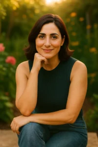 Lorena Kensley outdoors, promoting lifestyle meal prep and healthy living inspiration.