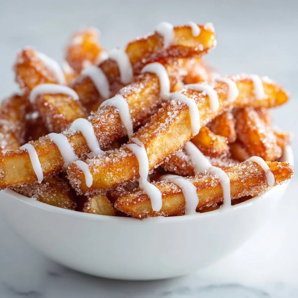 Delicious air fryer apple fries with cinnamon sugar coating