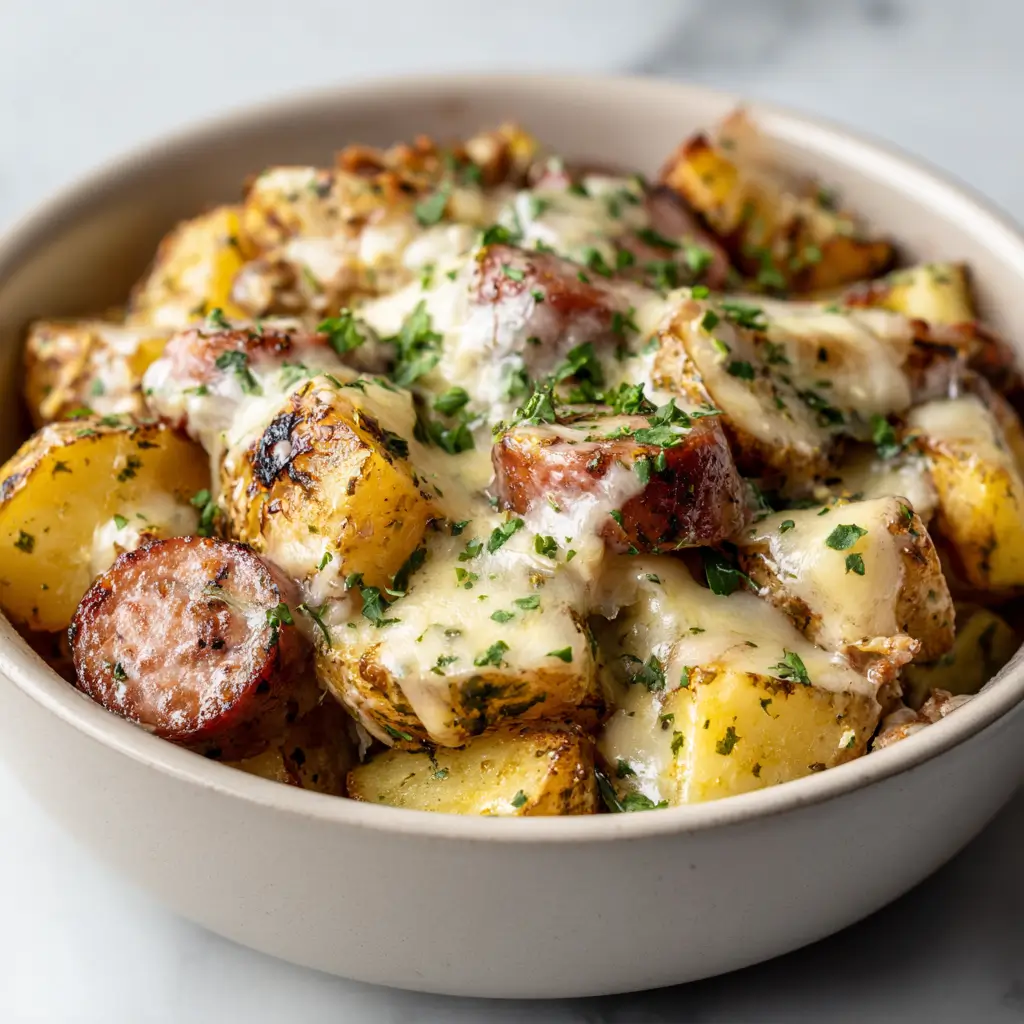 Cheesy Ranch Potatoes and Smoked Sausage Casserole
