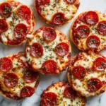 Homemade English Muffin Pizzas fresh from the oven