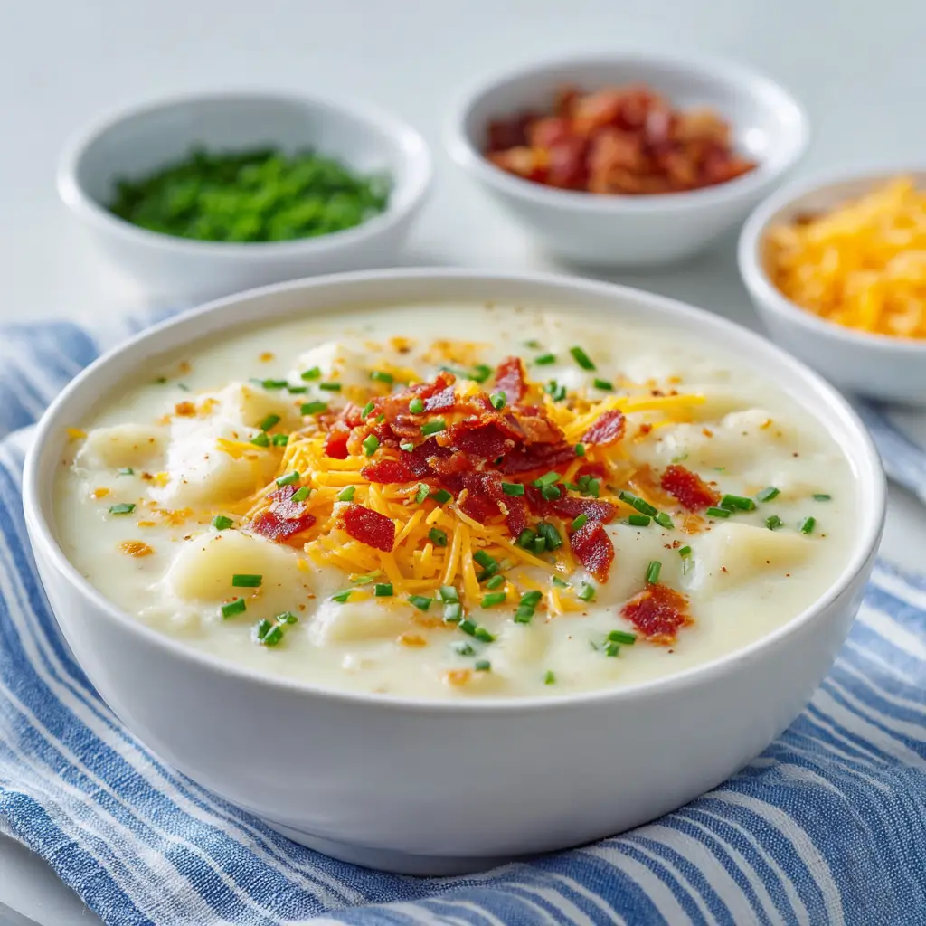 Creamy Loaded Potato Soup with Cheese Recipe