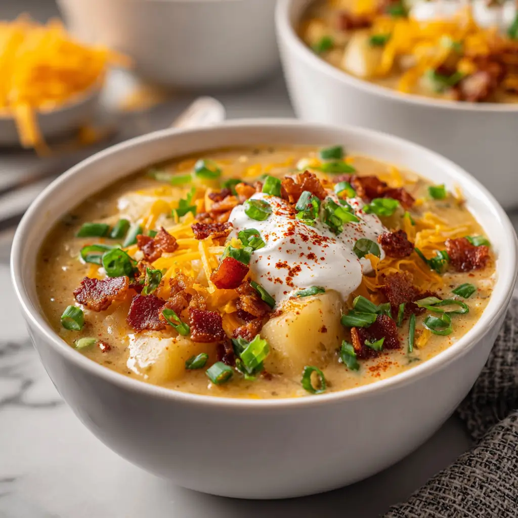 Loaded Potato Soup with Sour Cream Recipe