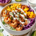 Build your own Shrimp Taco Bowls bar with fresh toppings
