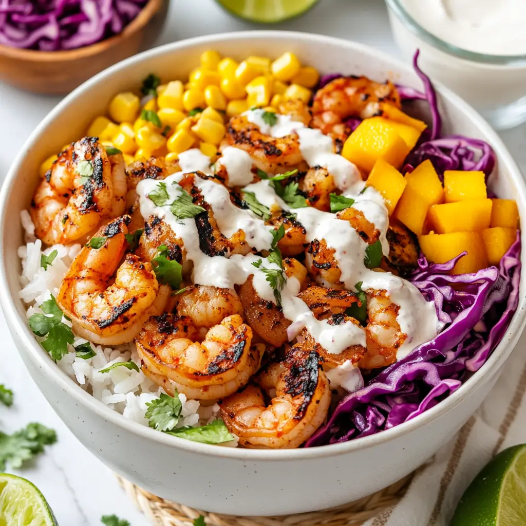 Build your own Shrimp Taco Bowls bar with fresh toppings