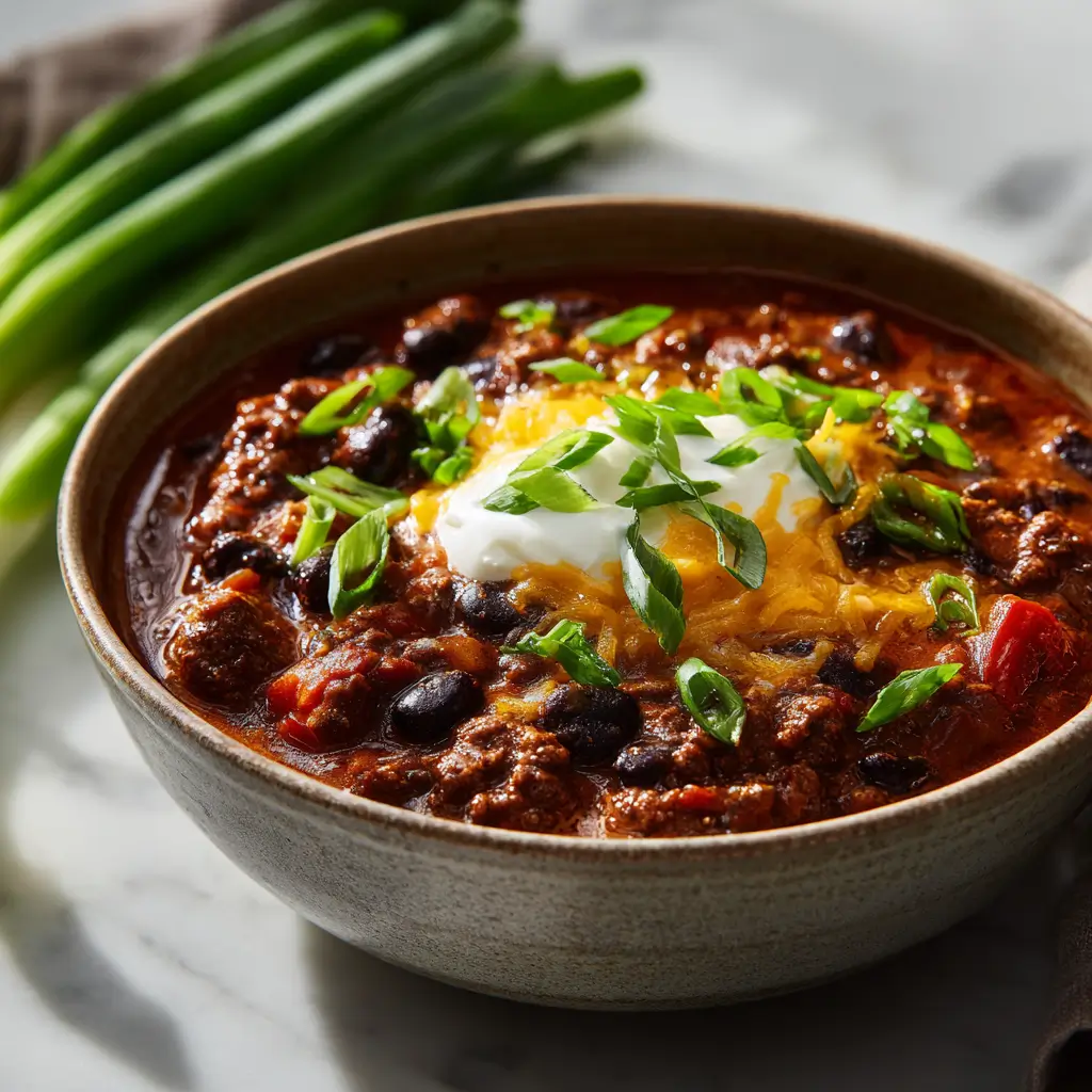 Spicy Beef Chili with Black Beans Recipe