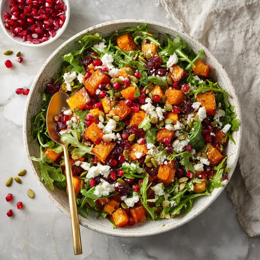 Warm Butternut Squash and Feta Salad – Fall Harvest Salad Recipe