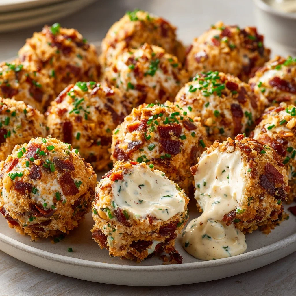 Delicious bacon ranch cheese ball bites recipe served on a platter