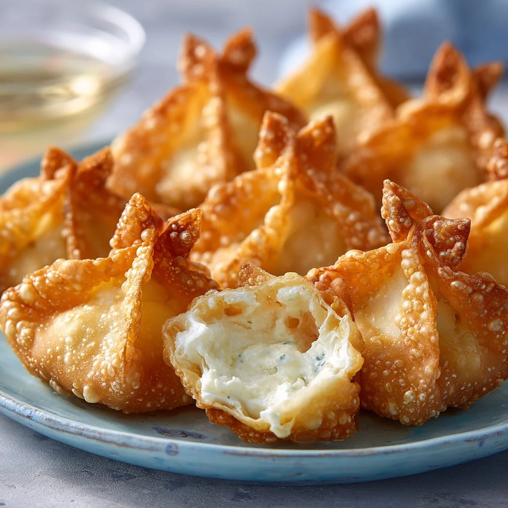 Delicious cream cheese wontons served at a 4th of July party