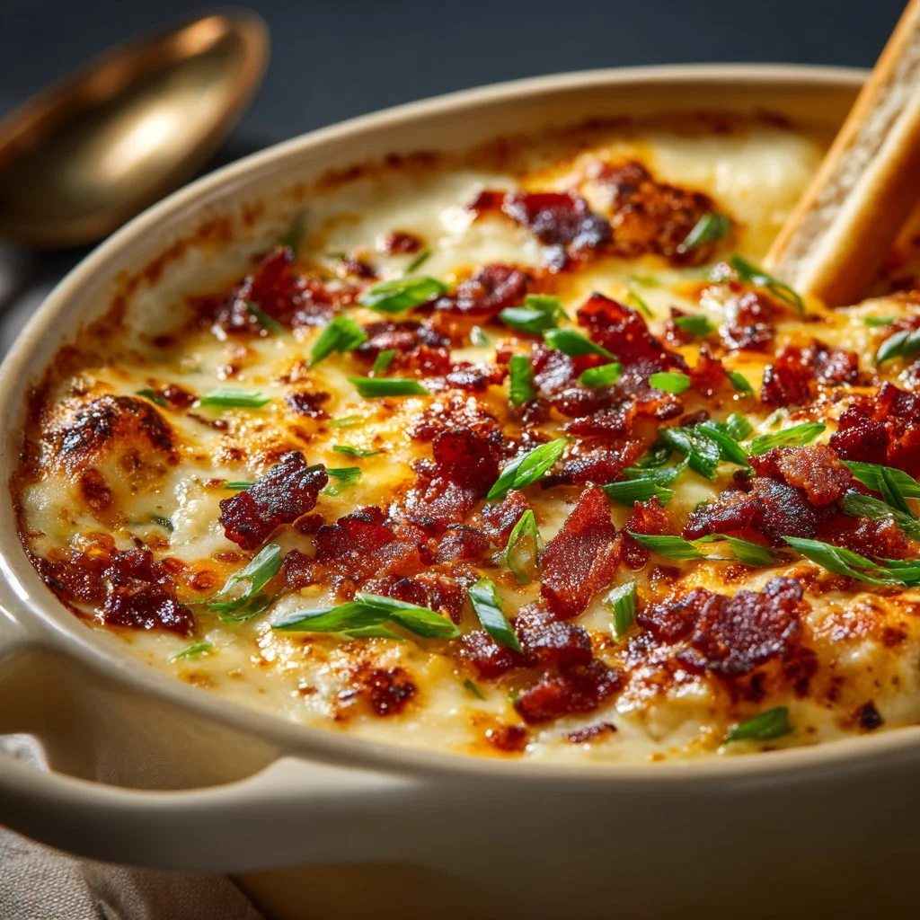 Creamy bacon potato soup in a bowl, garnished with parsley.