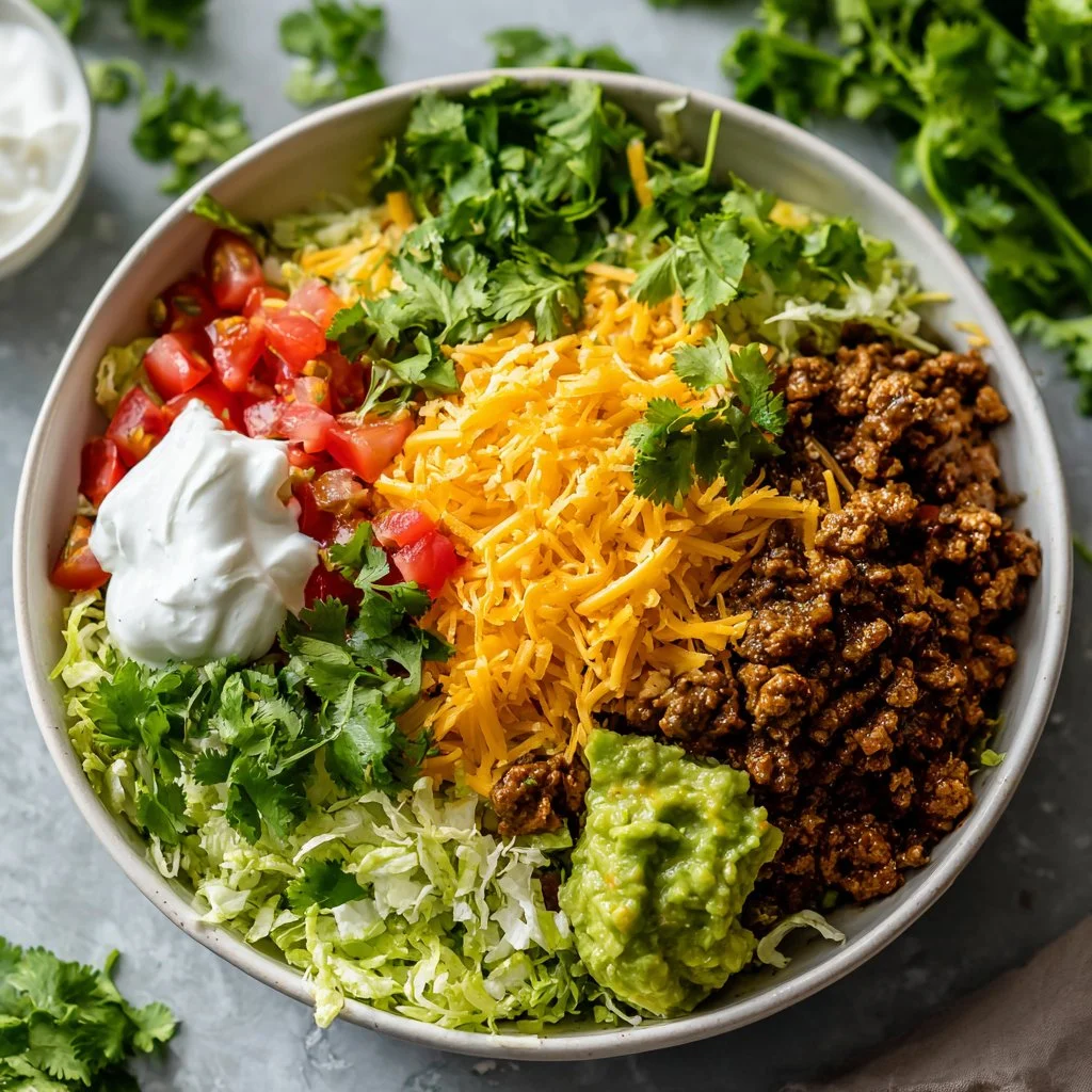 Delicious low carb burrito bowl with fresh ingredients, ideal for breakfast