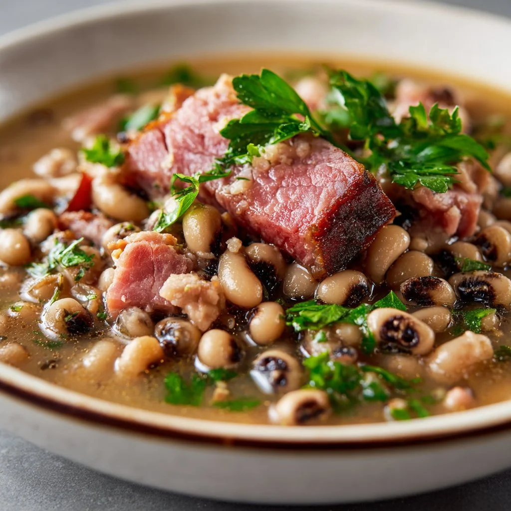 Delicious Southern Black Eyed Peas dish filled with flavor and spices