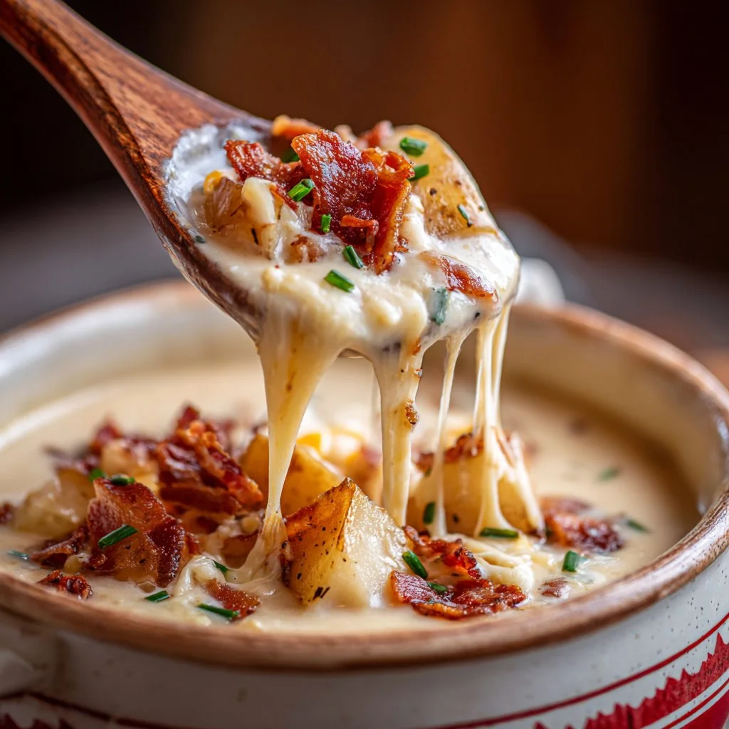 Ultimate Loaded Potato Bowl with creamy cheese and crispy bacon topping