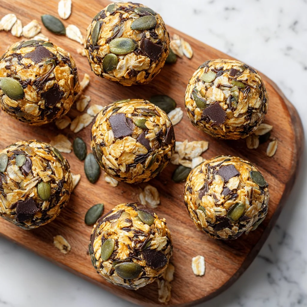 Amazing High-Protein Pumpkin Energy Balls 2 High-protein pumpkin energy balls packed with nutritious ingredients.