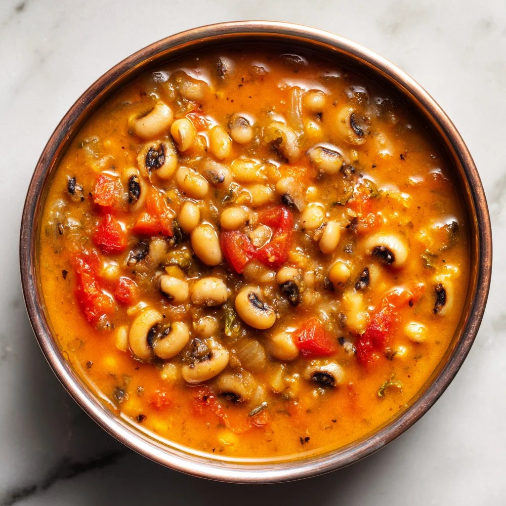 Delicious Bacon and Green Chile Black-Eyed Peas in a bowl