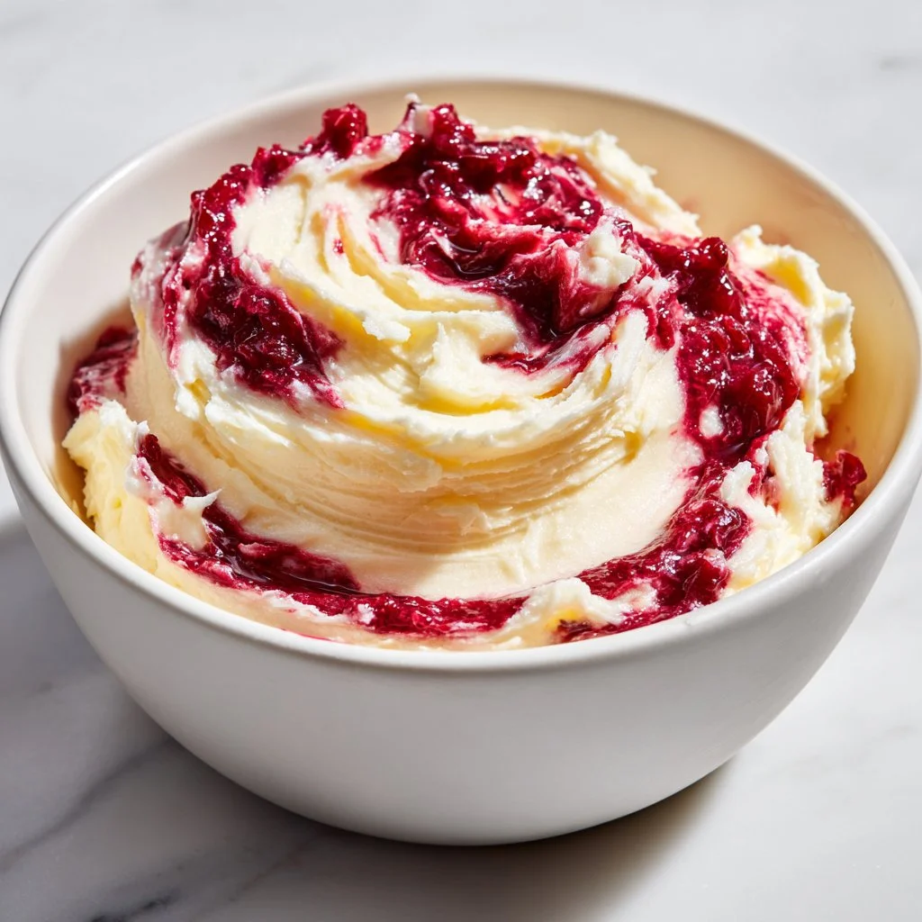 Christmas Cranberry Honey Butter spread on a slice of bread