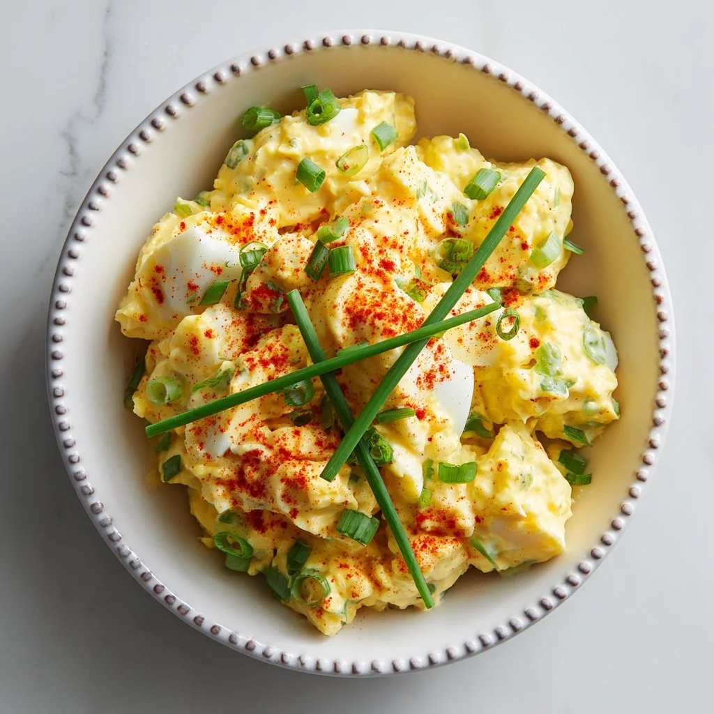 Creamy Keto Egg Salad in a bowl, great for low-carb meals