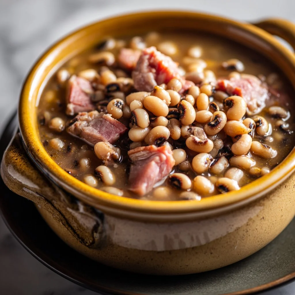Delicious bowl of Instant Pot black-eyed peas for New Year's celebration