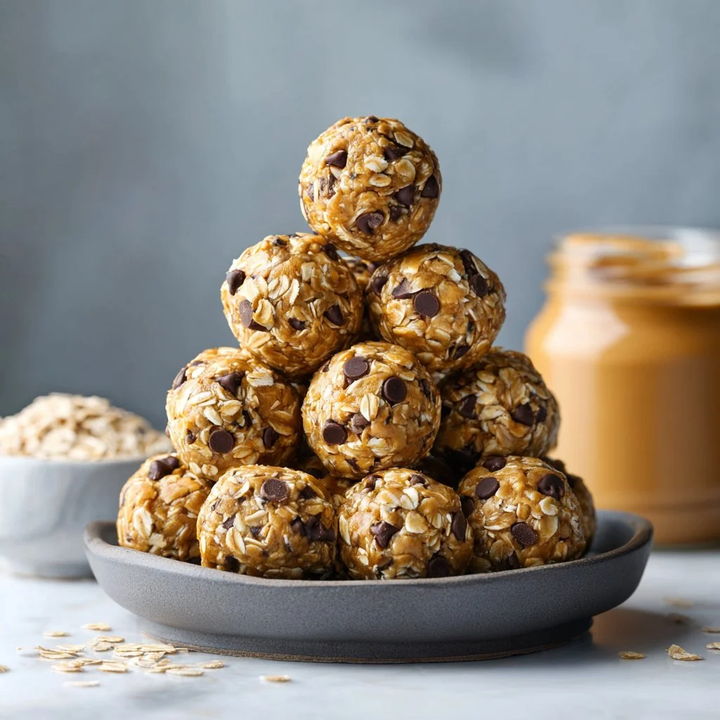 Homemade peanut butter energy balls for snacks and energy boost