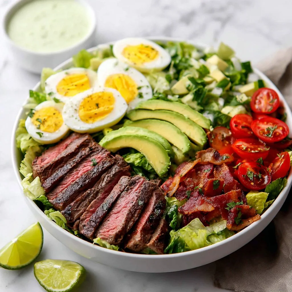 Hearty Steak Cobb Salad with fresh ingredients and bold flavors