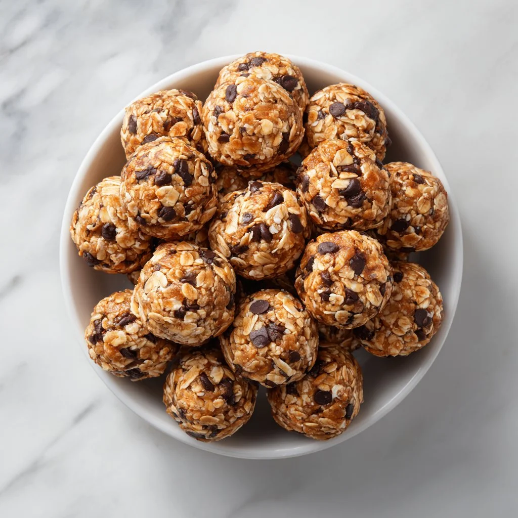 Delicious no-bake protein energy balls on a wooden table for clean snacking