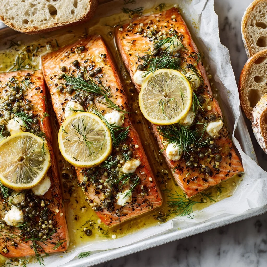 Deliciously prepared perfect smoked salmon on a platter.