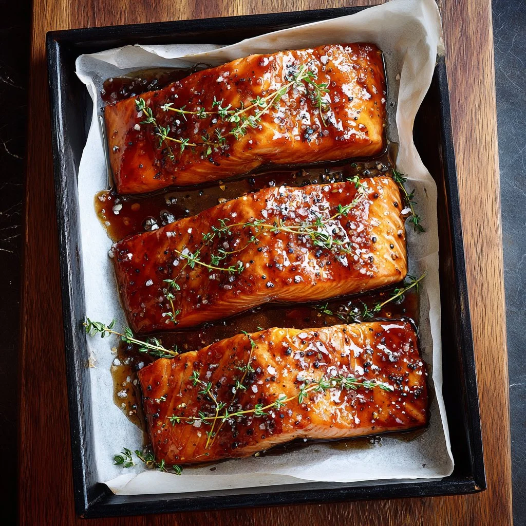 A beautifully plated dish of perfectly smoked salmon garnished with herbs