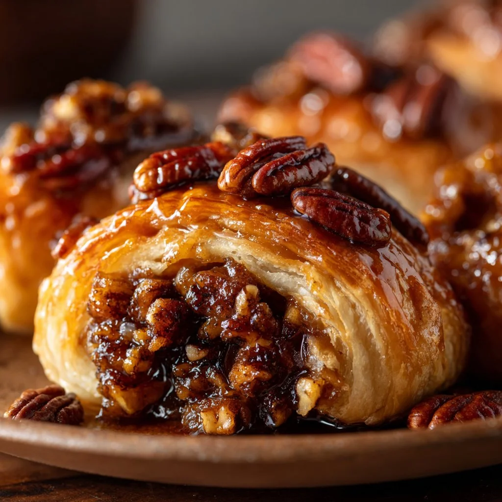 Premium Pecan Pie Crescent Rolls served on a platter