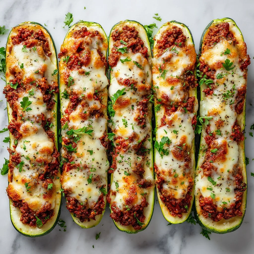 Savory stuffed zucchini boats filled with flavorful ingredients
