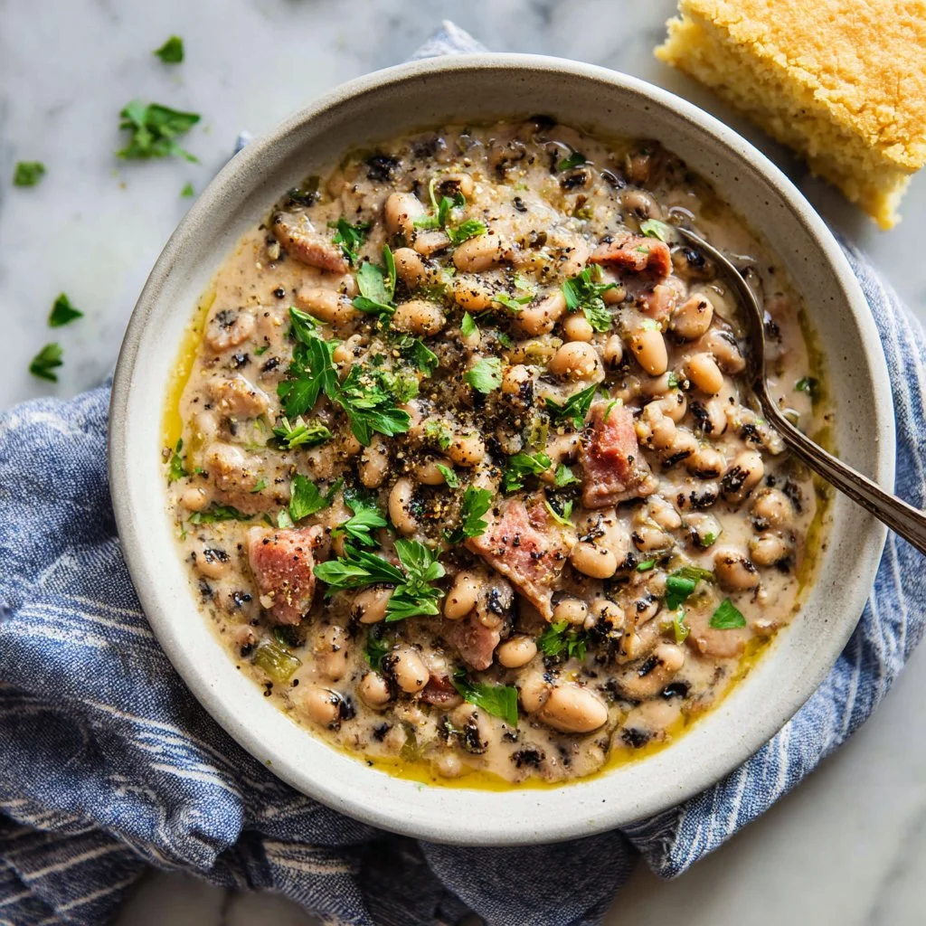 Instant Pot black-eyed peas dish ready to serve, healthy and quick recipe.