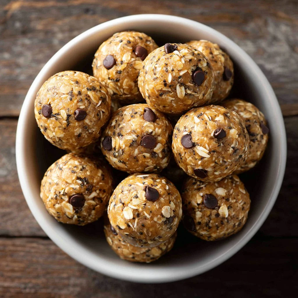 Delicious no-bake protein balls ready to enjoy as a nutritious snack.