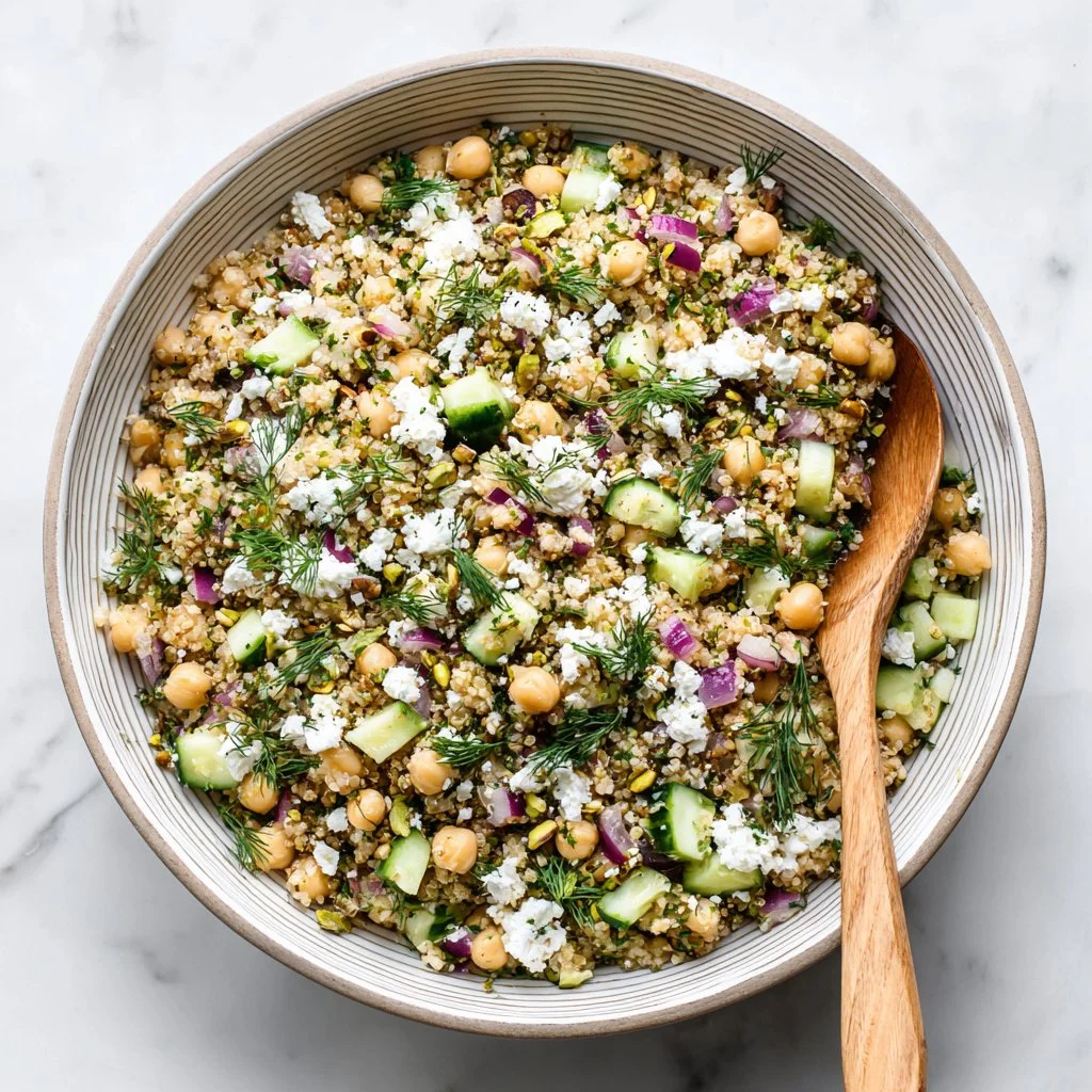 Deliciously colorful Jennifer Aniston Salad served in a bowl.