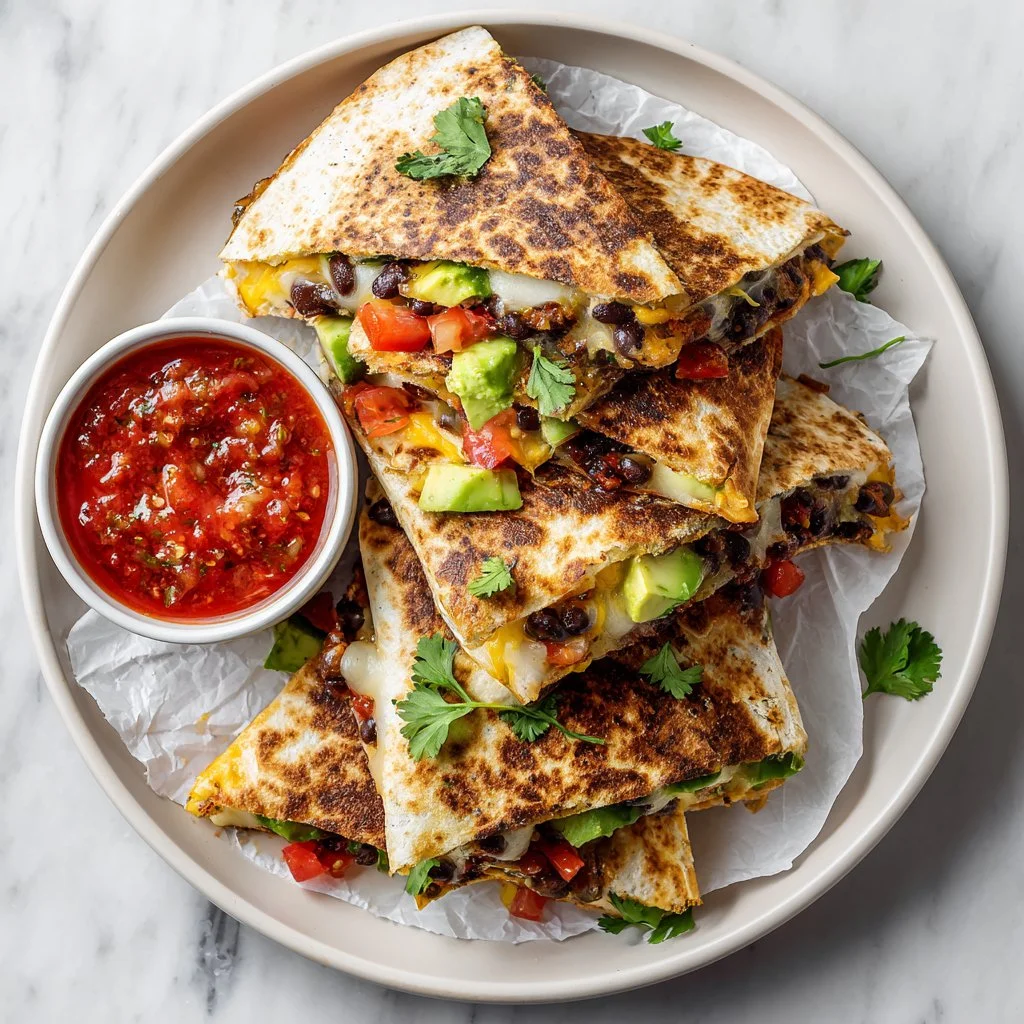 Homemade Black Bean Crunch Wrap Supreme with fresh ingredients and vibrant colors.