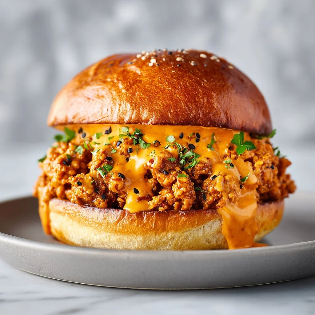 Cajun Chicken Sloppy Joes with bold flavors served in a bun