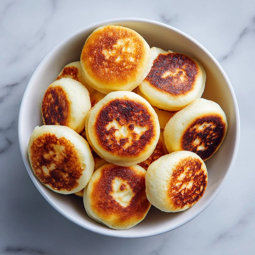 Delicious cloud-like mini pancake poppers served on a plate