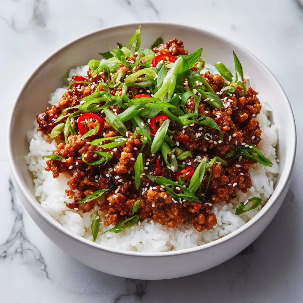 25-minute honey garlic ground turkey served on a plate with vegetables