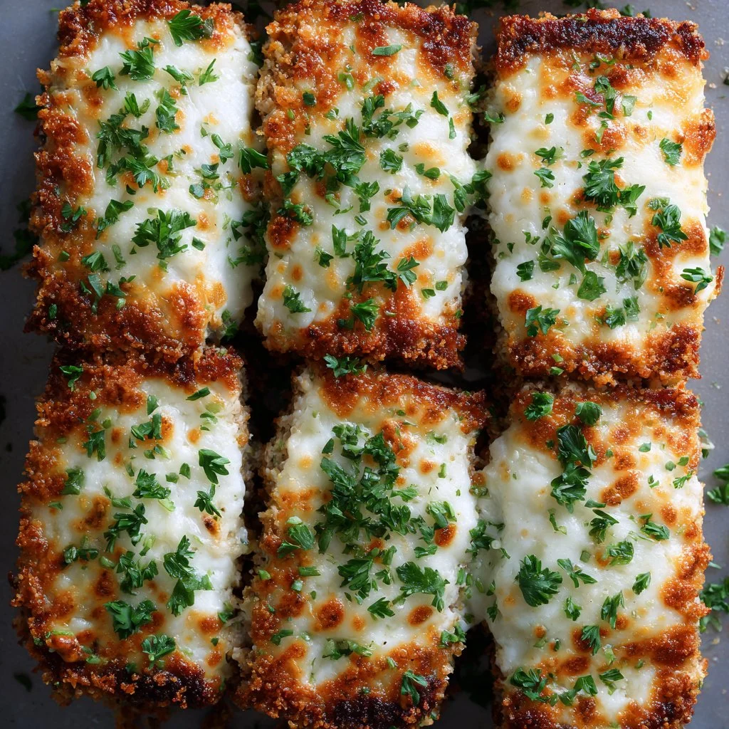 Baked Garlic Parmesan Chicken Meatloaf with herbs and spices