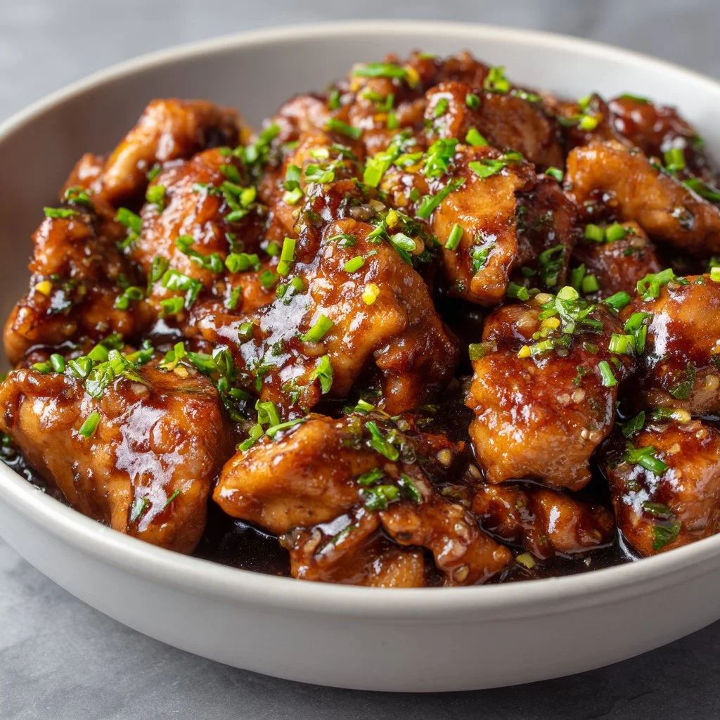 Delicious Honey Garlic Chicken dish served with vegetables