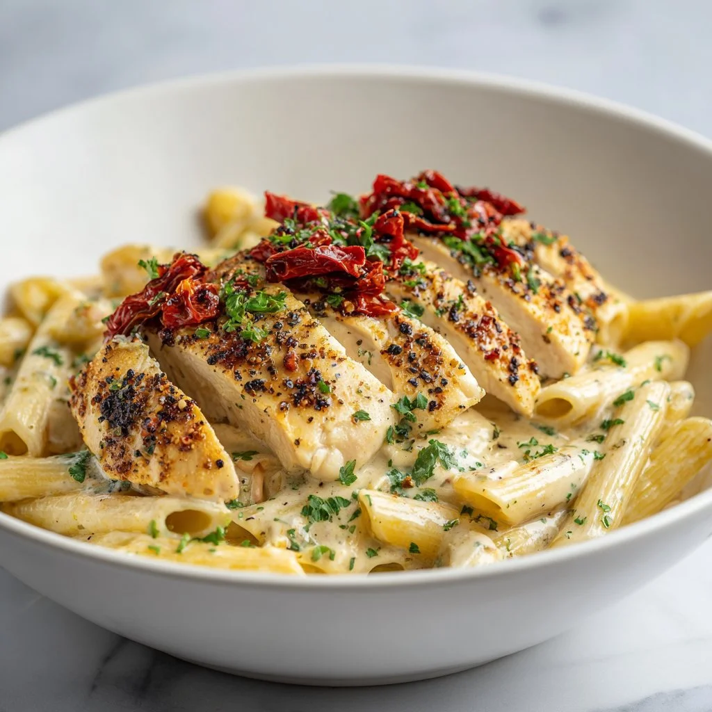 Creamy Marry Me Chicken Pasta with sun-dried tomatoes
