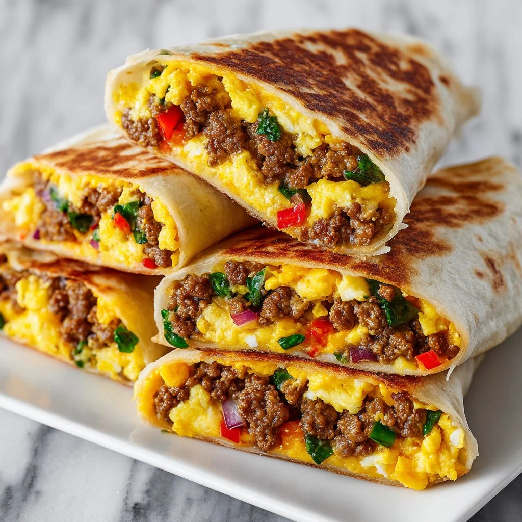 High-protein breakfast burritos ready for meal prep