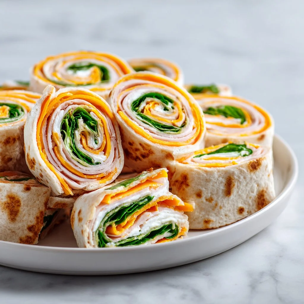 Protein-packed turkey and cheddar lunch roll-ups recipe