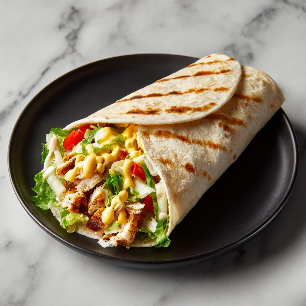 Quick cheesy chicken wrap recipe for an easy lunch option