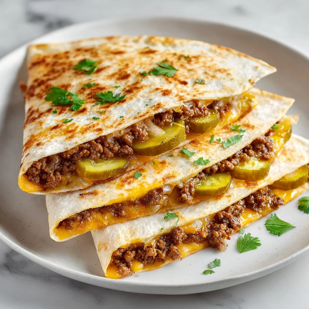 Smashburger quesadillas with melty cheese and toppings