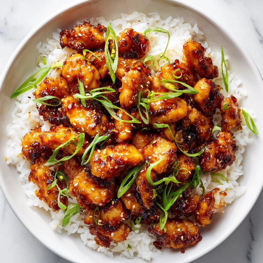 Delicious sticky honey garlic chicken served with vegetables on a plate