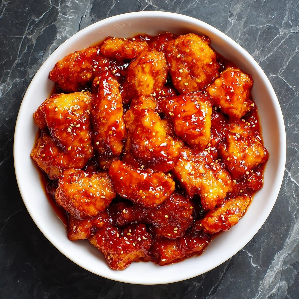Sweet and sour baked chicken served with vegetables for an easy dinner