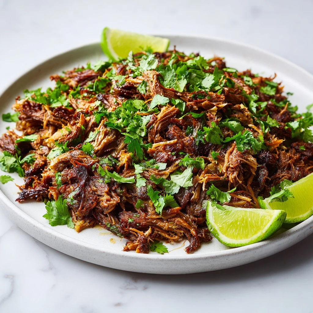 Delicious carnitas cooked in a crockpot for effortless meal preparation