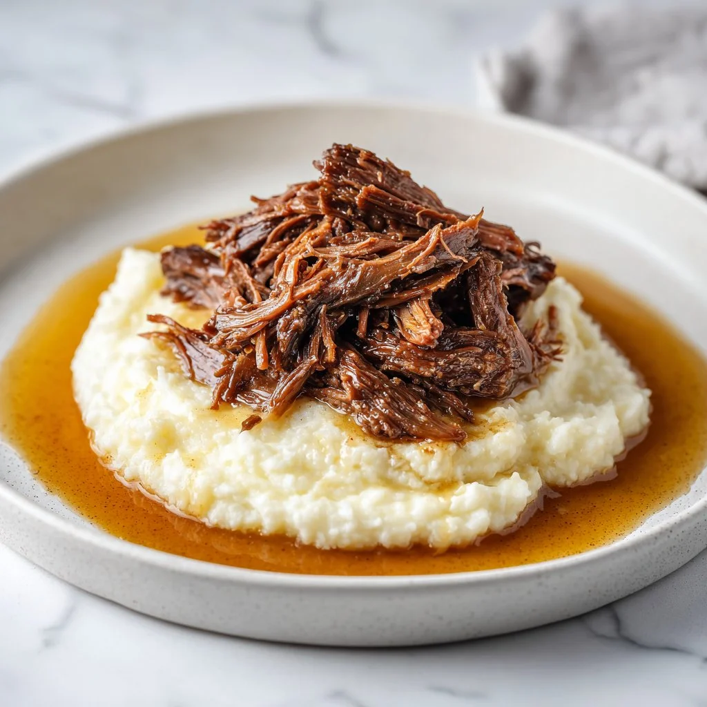 Delicious Crockpot Mississippi Pot Roast served with vegetables
