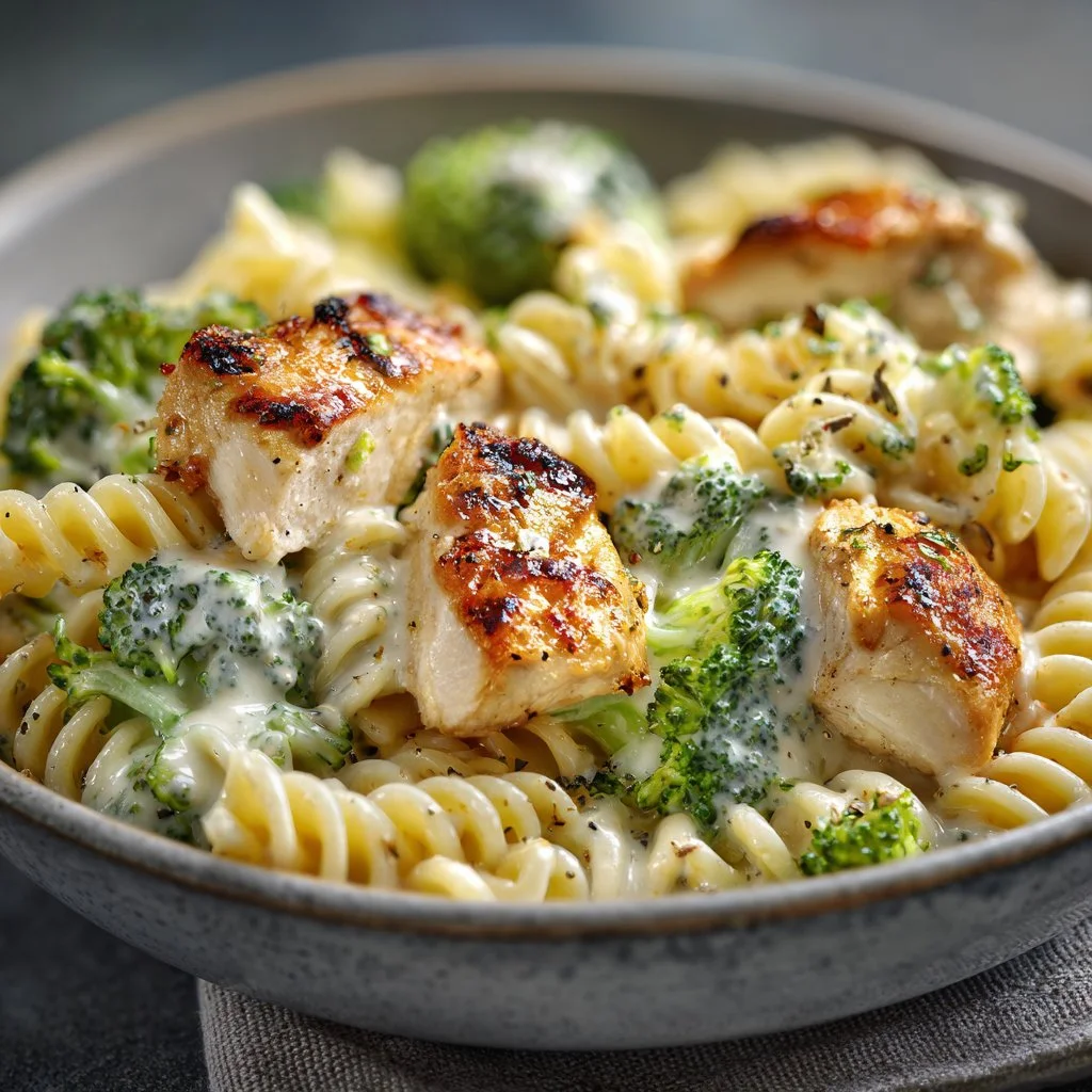 Healthy chicken broccoli pasta dish ideal for weight loss and nutritious meals