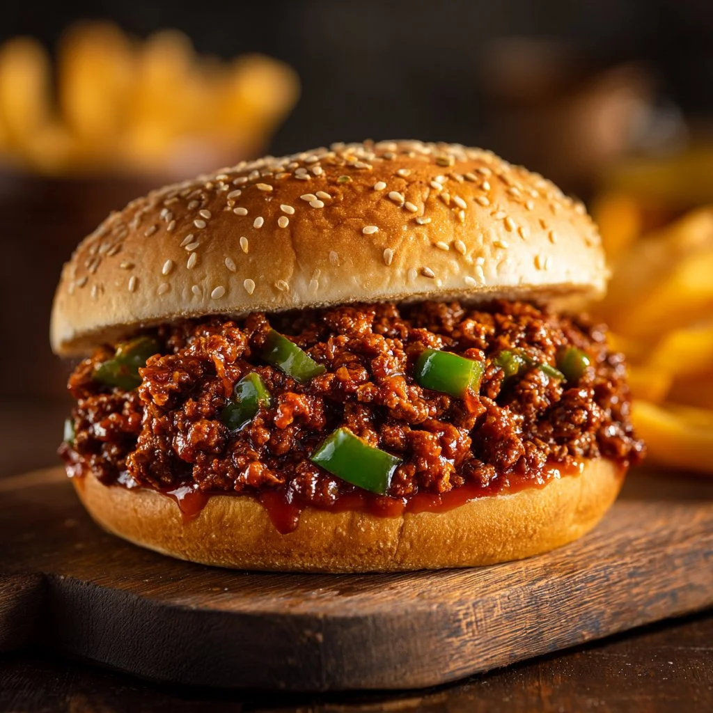 High-protein homemade sloppy joe served on a plate with fresh ingredients