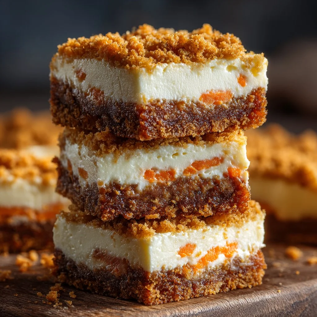 Irresistibly indulgent carrot cake cream cheese bars topped with luscious frosting