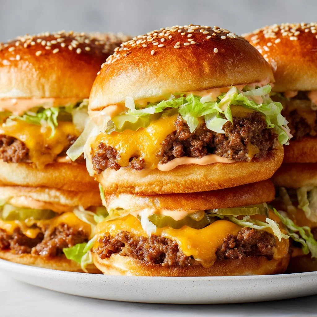 Delicious low-carb Big Mac sliders served on a plate for dinner